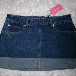 EDIKTED dark wash mini skirt